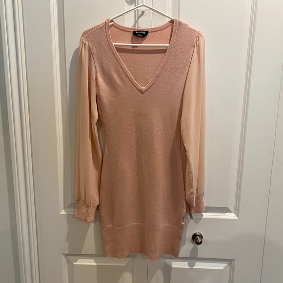 pale pink sweater dress